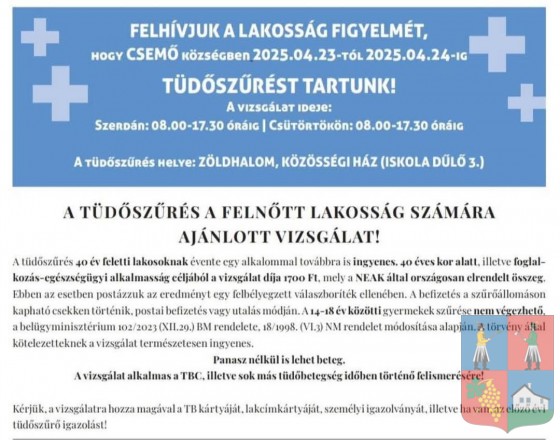 TÜDŐSZŰRÉS!