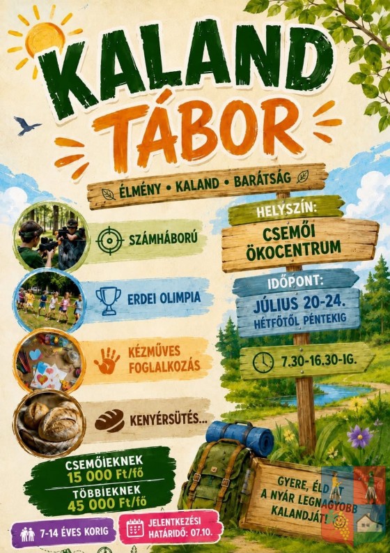 Kaland Tábor 2026. július 20-24.