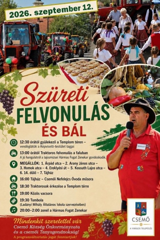 Szüreti FELVONULÁS és BÁL
