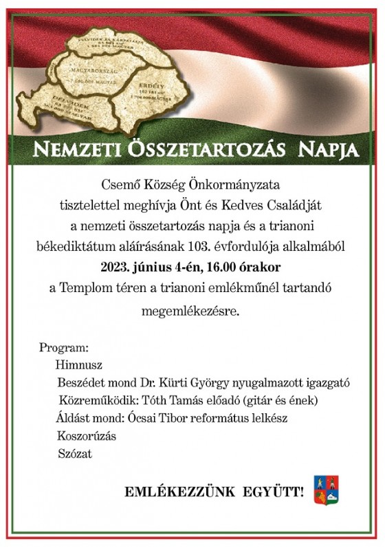MEGHÍVÓ - A nemzeti összetartozás napja 
